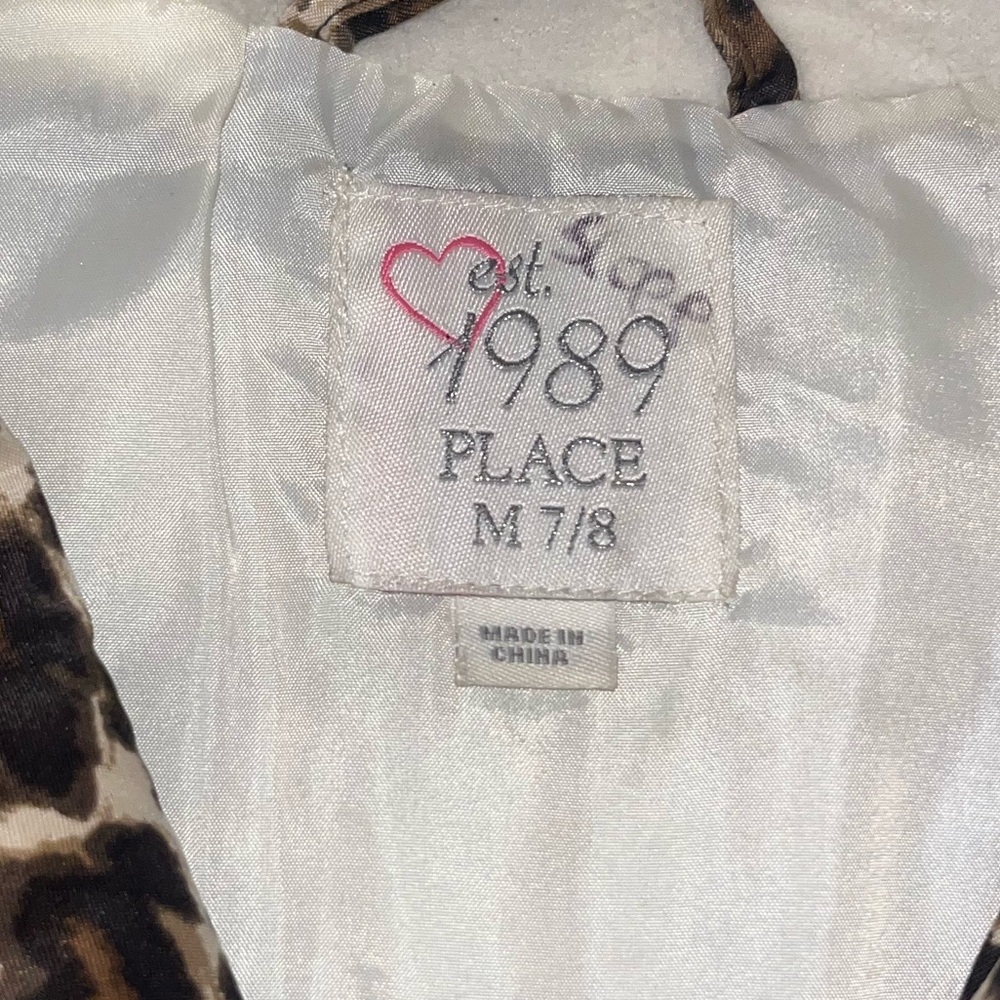 Youth Girls Vest with Hood – The Children’s Place Leopard Print (Size 7/8) - Picture 5 of 5